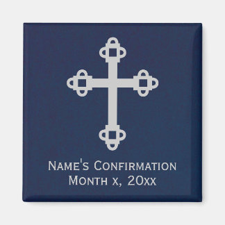 Aimant croisé de confirmation - bleu et argent