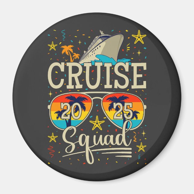 Aimant Croisière 2025 Cercle de vacances de croisière (Devant)
