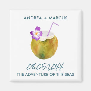 Aimant Croisière à la noix de coco tropicale Mariage Favo