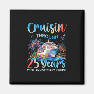 Aimant Croisière à travers 25 ans T-shirt commémoratif 25