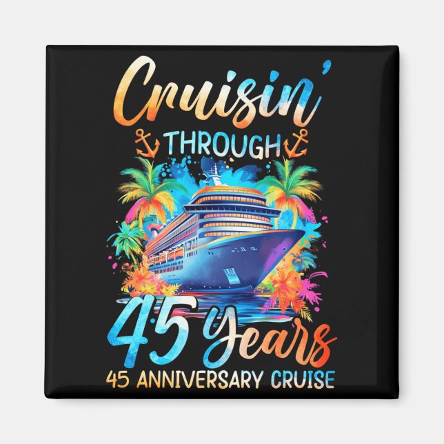 Aimant Croisière à travers 45 ans Croisière d'anniversair (Devant)
