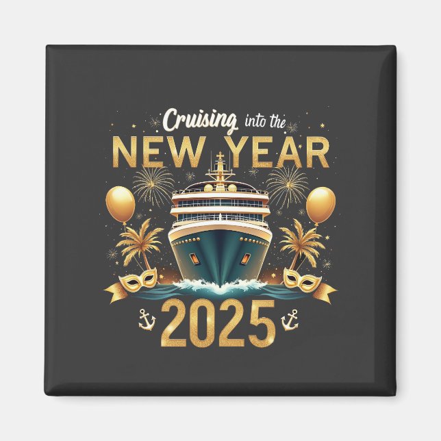 Aimant Croisière au Nouvel An 2025 Eve Family Crew (Devant)