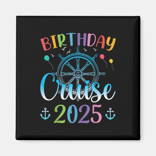 Aimant Croisière d'anniversaire festive 2025 Fête du bate (Devant)