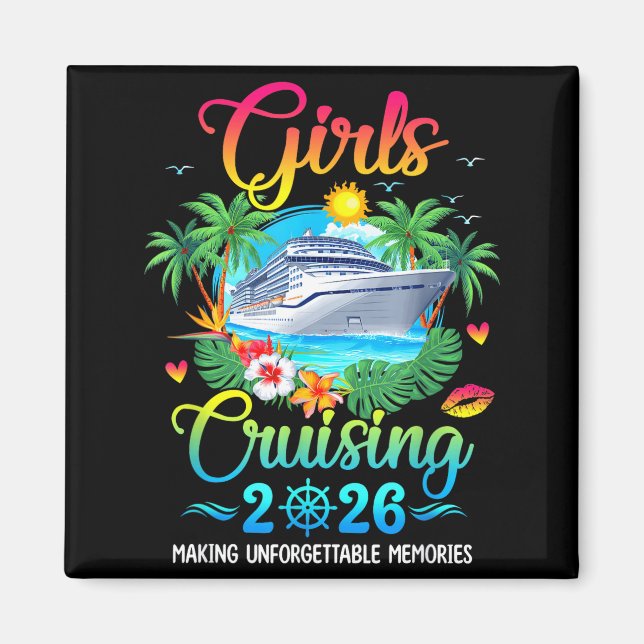 Aimant Croisière de filles 2026 Création de souvenirs Cro (Devant)