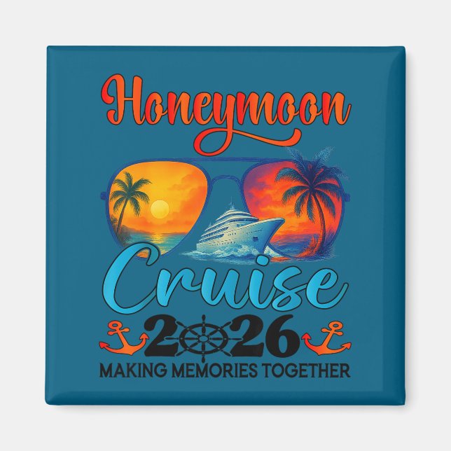 Aimant Croisière de lune de miel 2026 Graphisme Juste Mar (Devant)