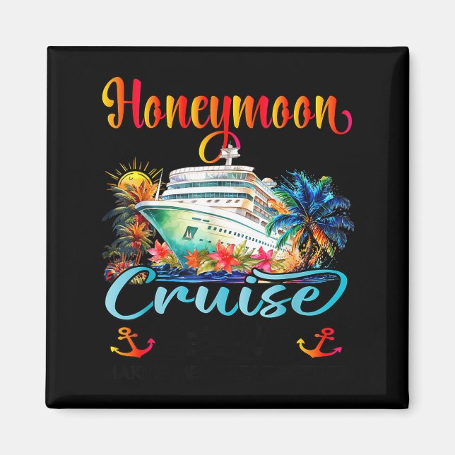 Aimant Croisière de lune de miel 2026 Graphisme Mariés (Devant)
