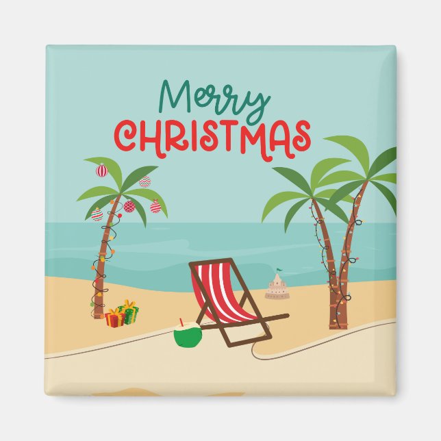 Aimant Croisière de Noël à la plage Porte (Devant)