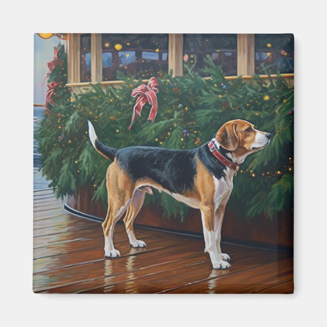 Aimant Croisière de Noël Beagle : Délice de vacances form (Devant)