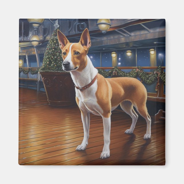 Aimant Croisière de Noël de Basenji : Délice de vacances  (Devant)