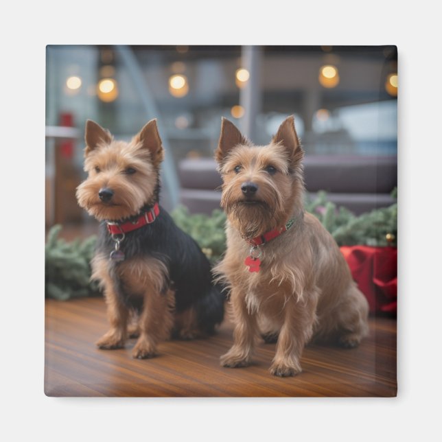 Aimant Croisière de Noël du Terrier Australien : Trop Mig (Devant)