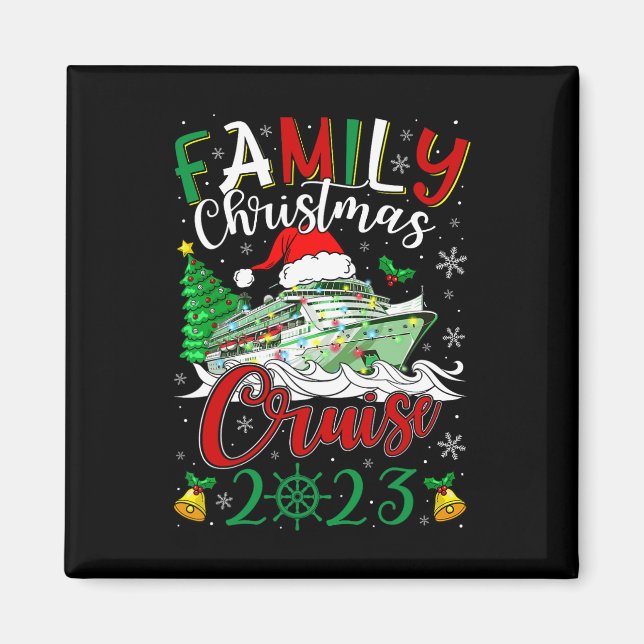 Aimant Croisière de Noël en famille 2023 Merry Cruisemas  (Devant)