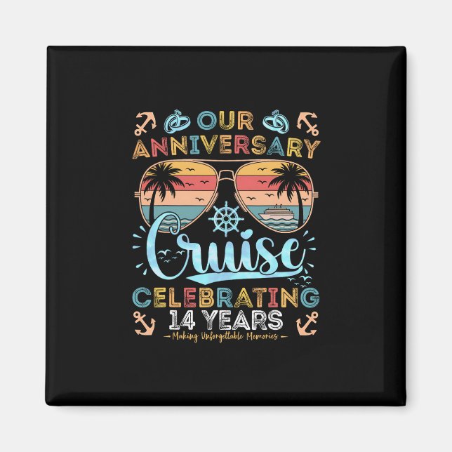 Aimant Croisière du 14e anniversaire célébrant 14 ans de  (Devant)