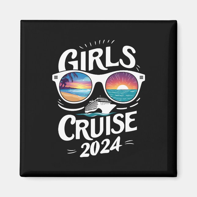 Aimant Croisière Filles 2024 Vacances Amoureux (Devant)
