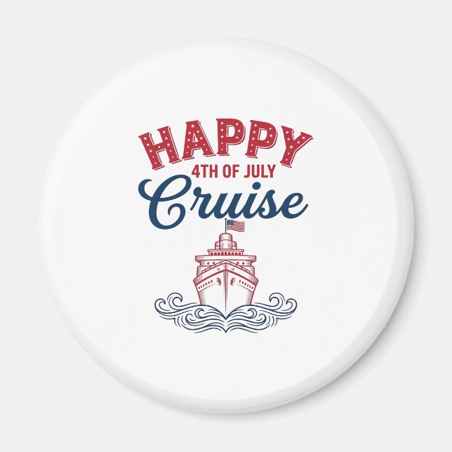Aimant Croisière joyeuse du 4 juillet Modèle de bateau pa (Devant)