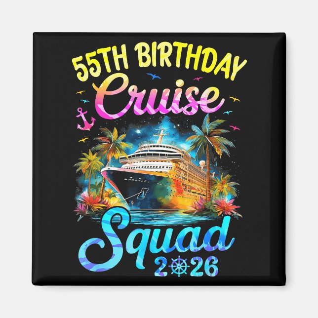 Aimant Croisière minimale pour les 55 ans Squad 2026 (Devant)