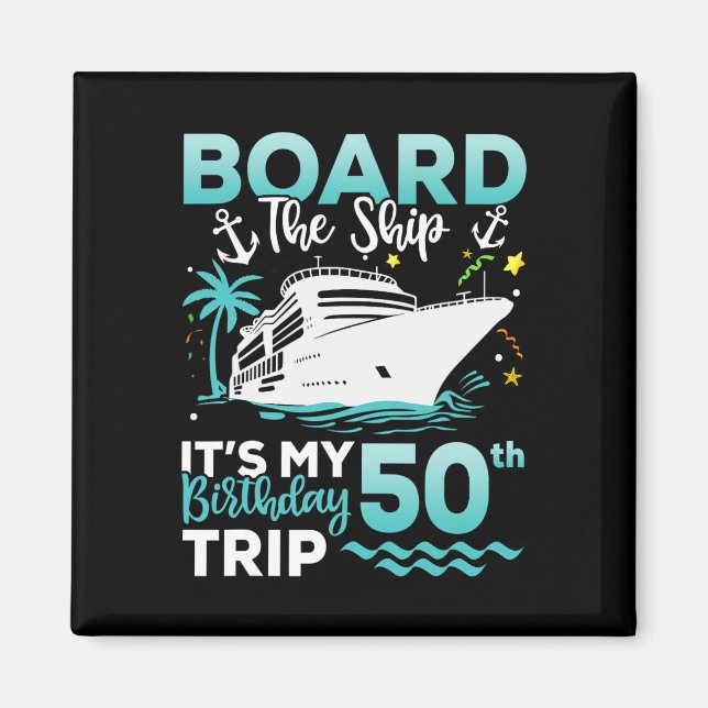 Aimant Croisière pour les 50 ans d'anniversaire de voyage (Devant)