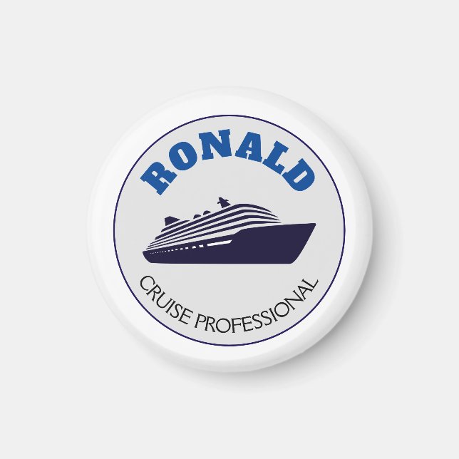 Aimant Croisière Professionnel Nom magnétique Cadeau (Devant)
