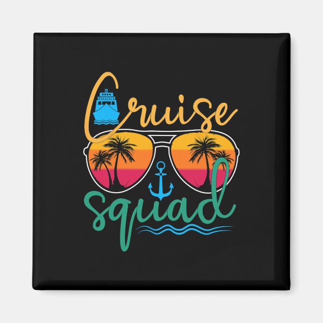 Aimant Croisière Squad 2025 Family Vacation Beach Corresp (Devant)
