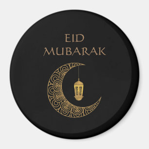 Aimant Croissant de lune doré & Lanterne Eid Mubarak Isla