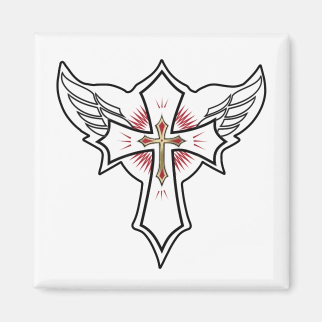 Aimant Croix chrétienne (Devant)