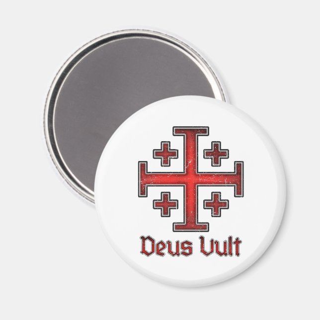Aimant Croix chrétienne de croisé templier de Jérusalem (Recto/Verso)