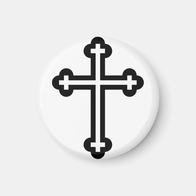 Aimant Croix chrétienne noire (Devant)