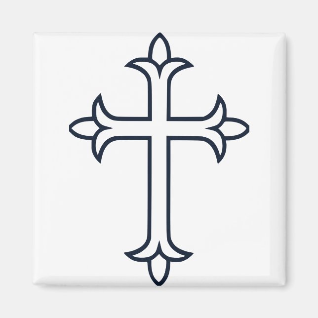 Aimant Croix chrétienne typique (Devant)