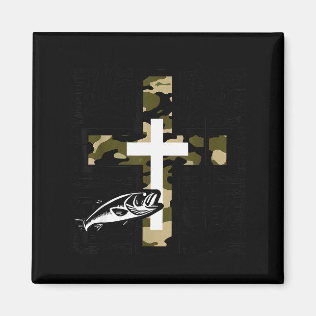 Aimant Croix de camouflage de pêche de foi avec crochet B (Devant)