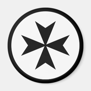 Aimant Croix de Malte noire