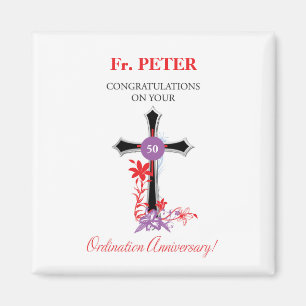 Aimant Croix de noir d'anniversaire de classification de