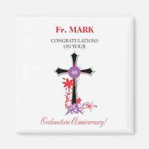 Aimant Croix de noir d'anniversaire de classification de