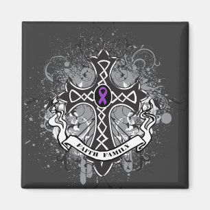 Aimant Croix de prière de famille de foi - Cancer