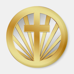 AIMANT CROIX D'OR ET D'ARGENT