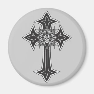 Aimant Croix du crâne Goth