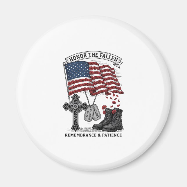 Aimant Croix Mémorielle Patriotique Bottes Chemise Drapea (Devant)