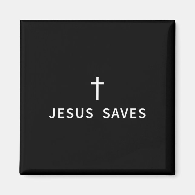 Aimant Croix minimale chrétienne Jésus sauve Mode Religie (Devant)