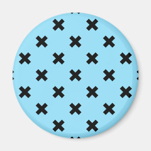 Aimant Croix noire sur le bleu bébé