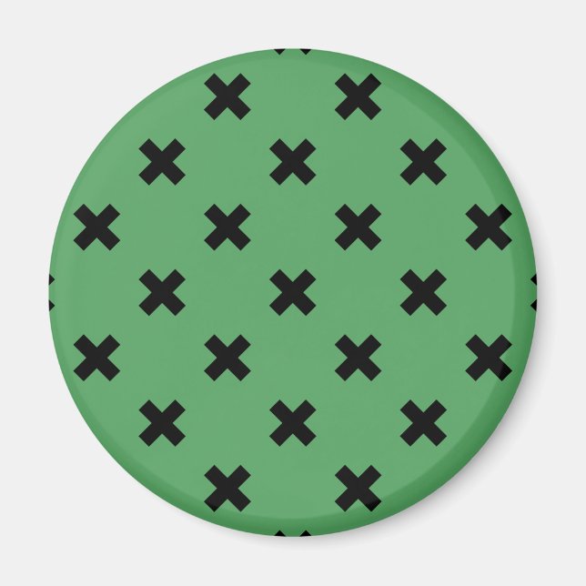 Aimant Croix noire sur le vert (Devant)