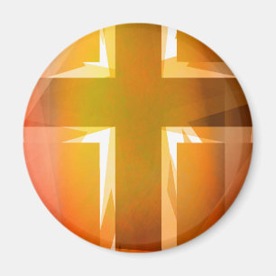 Aimant Croix religieuse orange