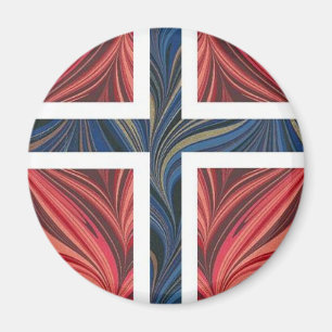 Aimant Croix scandinave nordique de la Norvège de drapea