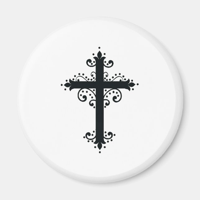 Aimant Croix sculptée décorative de luxe (Devant)
