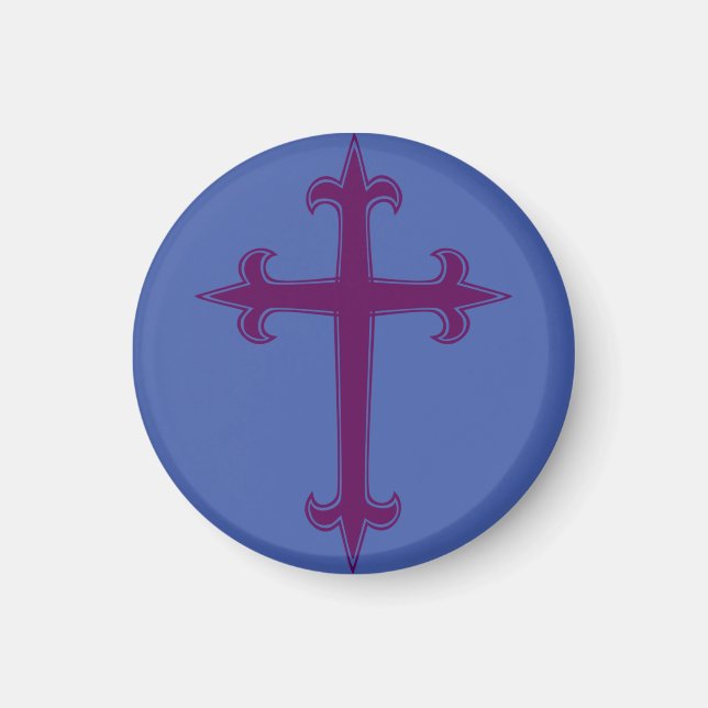 Aimant Croix violette Art dévotionnel pour le Carême et l (Devant)