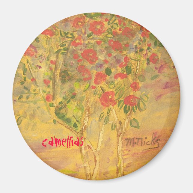 Aimant croquis de camellias (Devant)