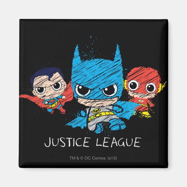 Aimant Croquis de la Mini Justice League (Devant)