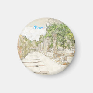 Aimant Croquis de ruines en Olympia antique, Elis, Grèce