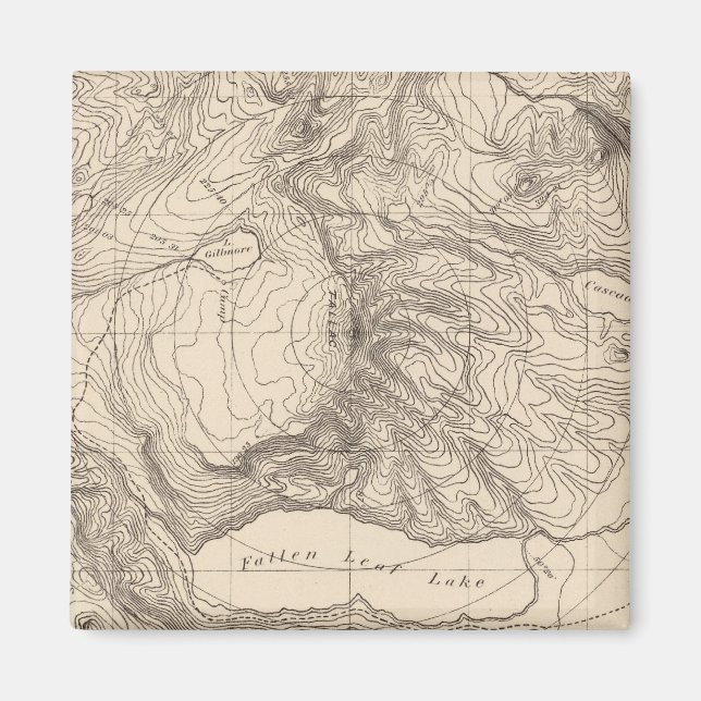 Aimant Croquis horizontal de Tallac Peak, Cal (Devant)