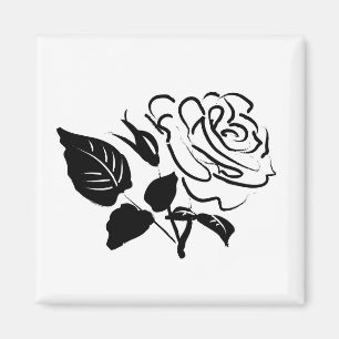 Aimant Croquis rose et Feuille
