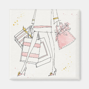 Aimant Croquis rose moderne sauvage de mode d'Apple