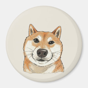Aimant Croquis Vintage Shiba Doge