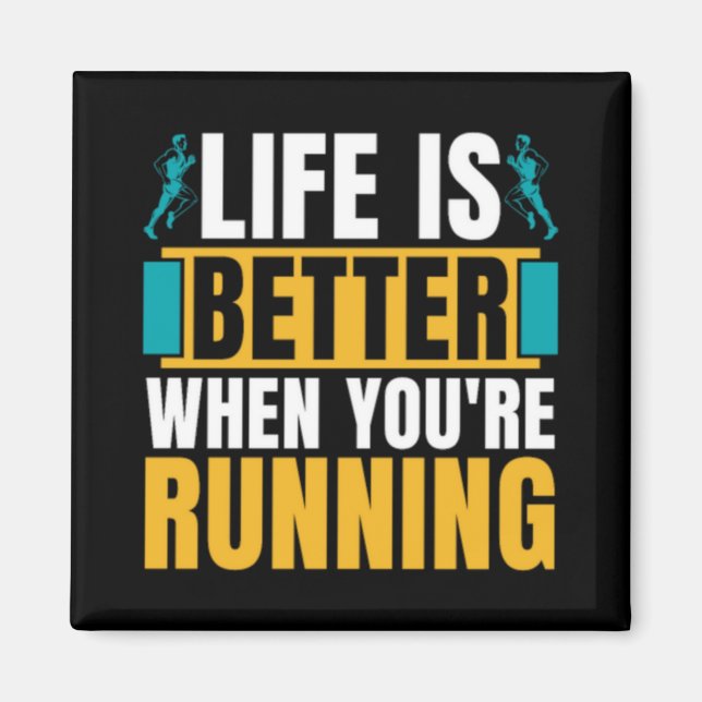 Aimant Cross Country Running Life Is Better When Athletic (Devant)